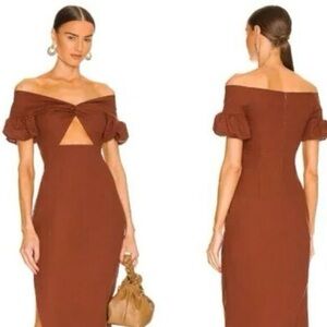 Yaura Toni Linen Blend Dress in Brown * hemmed